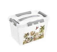 keeeper Caja de almacenamiento Jungle con tapa y cierre de clic, Giratoria y apilable, 6,6 L, lina, Cosmic Grau (Gris)
