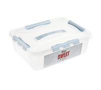 keeeper Caja de almacenamiento Sweet Home con tapa y cierre de clic, Giratoria y apilable, 10 L, lina, Rachblau (Azul)