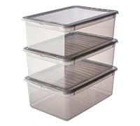 keeeper Cajas de almacenaje con Air Control System, Set de 3 unidades, 3 x 11 l, Bea, Transparente