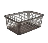 keeeper Cesta de almacenamiento, Plástico resistente (PP), 4,5 l, 30 x 20 x 11 cm, Fred, Gris Crystal