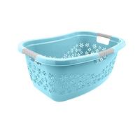Keeeper Cesta para la Colada Ergonómica con Circulación de aire, Asas suaves antideslizantes, 50 l, Lasse, Azul claro
