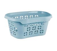 keeeper Cesto de la colada con soporte para la cadera, Patrón de orificios decorativos, 30,5 L, Anton, Azul Nordic