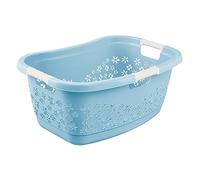 keeeper Cesto de la ropa ergonómico con orificios decorativos, Asas suaves antideslizantes, 50 L, Lasse, Azul Nordic