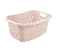 keeeper Cesto de la ropa ergonómico con orificios decorativos, Asas suaves antideslizantes, 50 L, Lasse, Rosa Nordic