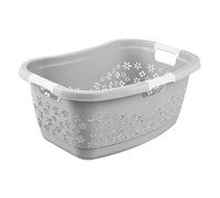 keeeper Cesto de la ropa ergonómico con orificios decorativos, Asas suaves antideslizantes, 50 L, Lasse, Gris Nordic