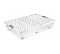 Keeeper Contenedor 53 L con tapa y ruedas, transparente