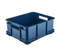 keeeper Contenedor de almacenamiento con asas, Euro-Box L, Plástico Procyclen, 20,5 l, Bruno Eco Line, Eco-azul