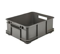 keeeper Contenedor de almacenamiento con asas, Euro-Box L, Procyclen, 20,5 l, Bruno Eco Line, Eco-Gris