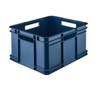 keeeper Contenedor de almacenamiento con asas, Euro-Box XL, Plástico Procyclen, 28 l, Bruno Eco Line, Eco-azul