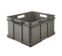 keeeper Contenedor de almacenamiento con asas, Euro-Box XXL, Plástico Procyclen, 54 l, Bruno Eco Line, Eco-Gris