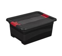 keeeper - Contenedor de Transporte con Tapa y Cierre Deslizante, Extra Robusta, 39.5 x 29.5 x 17.5 cm, 12 l, Eckhart, Gris Grafito