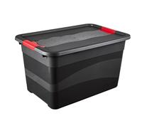 keeeper Contenedor de Transporte con Tapa y Cierre Deslizante, Extra Robusta, 59.5 x 39.5 x 34 cm, 52 l, Eckhart, Gris Grafito