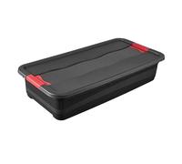 keeeper Contenedor de Transporte con Tapa y Cierre Deslizante, Extra robusta, 79,5 x 39,5 x 17 cm, 33 l, Eckhart, Gris Grafito