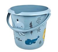 keeeper Cubo con escala de medición integrada y asa ergonómica, 10 L, Ilvie Animales marinos, Azul Nordic