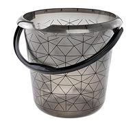 keeeper Cubo con escala de medición integrada y asa ergonómica, 10 L, Ilvie Polygon, Gris Crystal