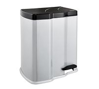 Keeeper Cubo de Basura con 2 Compartimentos, 7 l + 15 l, Gunnar, PP, Plateado (Light Silver)
