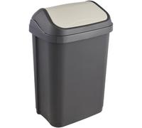 keeeper Cubo de Basura con Tapa Basculante, 10 l, Swantje, Gris (Graphite)