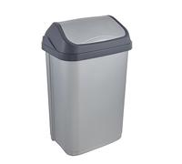 keeeper Cubo de Basura con Tapa Basculante, 25 l, Swantje, Plateado