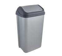 keeeper Cubo de Basura con Tapa Basculante, 50 l, Swantje, Plateado