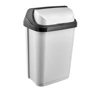 keeeper Cubo de Basura con Tapa Deslizante, 10 l, Rasmus, Plateado