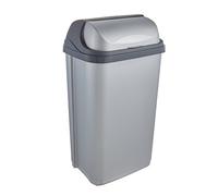Keeeper Cubo de Basura con Tapa Deslizante, 50 l, Rasmus, Plateado (Light Silver)