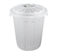 keeeper Cubo de basura con tapa, polipropileno, 23 l, 41,60 x 35,10 x 34,70 cm, alfombrillas, plateadas