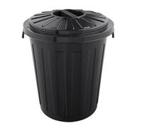 keeeper Cubo de Basura/Papelera polivalente con Tapa cerrable, Grande, Plástico Resistente (PP), 23 l, Mats, Grafito, Negro