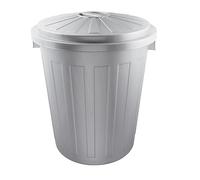 keeeper Cubo de Basura/Papelera polivalente con Tapa cerrable, Muy Grande, Plástico Resistente (PP), 50 l, Mats, Plateado, Gris