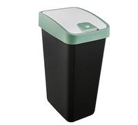 keeeper Cubo de basura Premium con tapa abatible, Tacto suave, 45 L, Magne, Verde Nordic