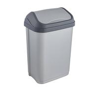 Keeeper Cubo de basura Swantje con tapa basculante, 10 L, plata clara