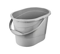 keeeper Cubo de limpieza con asa ergonómica, Pico de vertido y asa integrada, Ovalado, 13 L, Thies, Gris Nordic