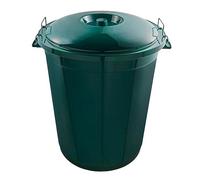 keeeper Cubo polivalente con tapa cerrable, Extragrande, Plástico resistente (PP), 70 l, Hugo, Verde oscuro