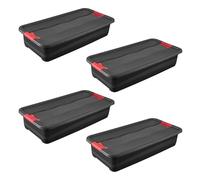 keeeper eckhart 4 recipientes de transporte con tapa y cierre deslizante, extra estables, 79,5 x 39,5 x 17 cm, 33 L, gris grafito