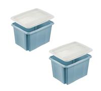 keeeper Emilia - Caja de almacenaje (2 unidades, 30 L), color azul nórdico