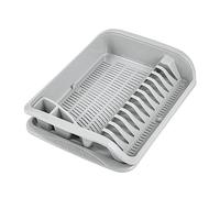 keeeper Escurreplatos con Bandeja, Plástico sin BPA, 39,5 x 29,5 x 8 cm, Pierre, Gris Nordic