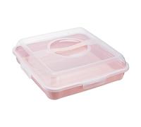 keeeper Fiambrera para bocadillos, tartas y magdalenas, Polipropileno, Cuadrada, Enrico, Rosa nórdico