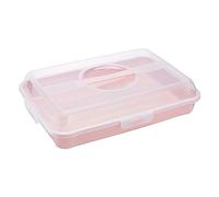 keeeper Fiambrera para bocadillos, tartas y magdalenas, Polipropileno, Rectangular, Enrico, Rosa nórdico