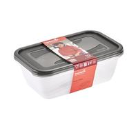 keeeper Fredo Set de 2 cajas con tapa para alimentos, 2 x 3,3 L, Gris cristal (Transparente)