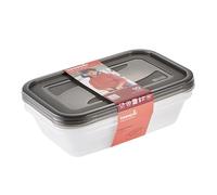 keeeper Fredo Set de 3 cajas con tapa para alimentos, 3 x 2,4 L, Gris cristal (Transparente)