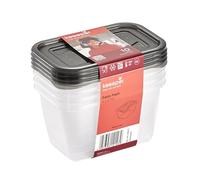keeeper Fredo Set de 4 cajas con tapa para alimentos, 4 x 0,75 L, Gris cristal (Transparente)
