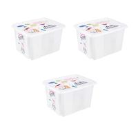 keeeper Karolina Peppa Pig - Caja de almacenaje con tapa, giratoria y apilable, para niños, 30 L, transparente