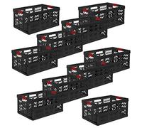 keeeper Keeper Set de Cajas Plegables 10x 45 litros, Ben, Grafito y Rojo, 45L