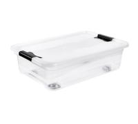 keeeper Konrad Cubos de almacenaje con Tapa, PP, 28 l, Natural (Transparente), 59,5x39,5x18