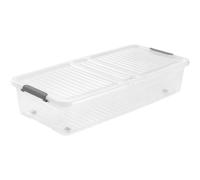 Keeeper Leo contenedor 33L con tapa y ruedas - transparente
