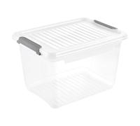 keeeper Leonie Caja con cierre clip, 16,6 L, Almacenaje modular, Apilable, Tapa con cierre de clip, Natural (transparente)