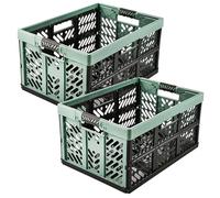 keeeper Pack 2 Cajas Plegables 54 x 37 x 28, 45 L Cada una, PP/TPE, Verde nórdico