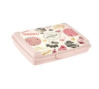 keeeper Práctica caja para comida, Panera/Fiambrera, 17 x 13 x 3,5 cm, Diseño Dulce Día, Carla Mini, Rosa Nordic