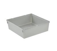 keeeper Recipiente organizador, Combinable con otros recipientes, Plástico resistente (PP), 15 x 15 x 5 cm, Pepe, Plateado