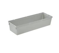 keeeper Recipiente organizador, Combinable con otros recipientes, Plástico resistente (PP), 23 x 8 x 5 cm, Pepe, Plateado
