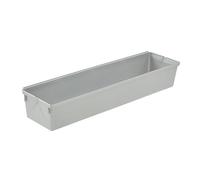 keeeper Recipiente organizador, Combinable con otros recipientes, Plástico resistente (PP), 30 x 8 x 5 cm, Pepe, Plateado